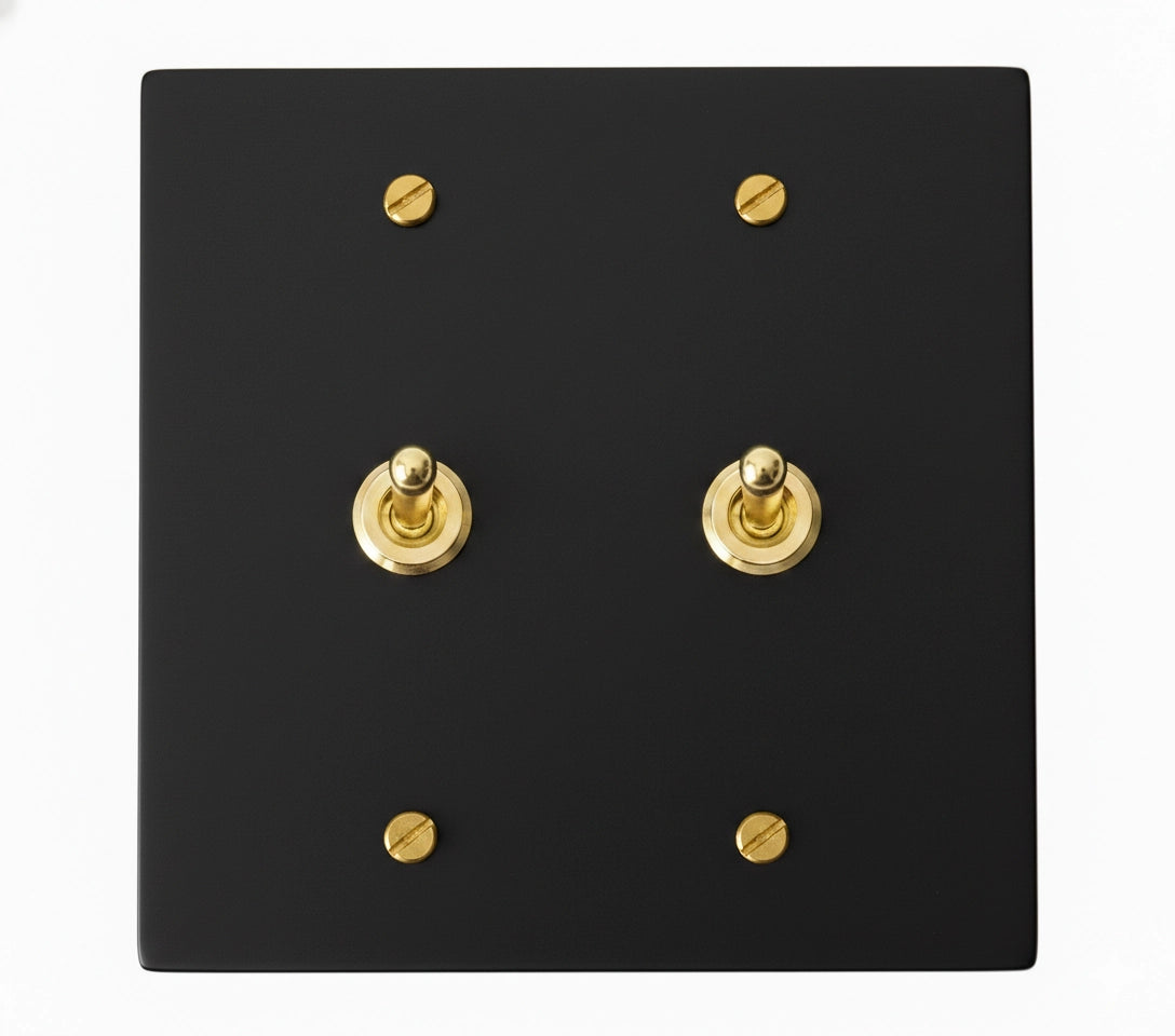 Aldrevo Vintage Brass 2-Gang Toggle Switch