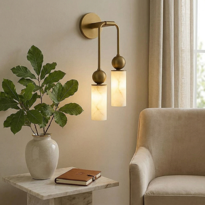 Alabaster Column Wall Light