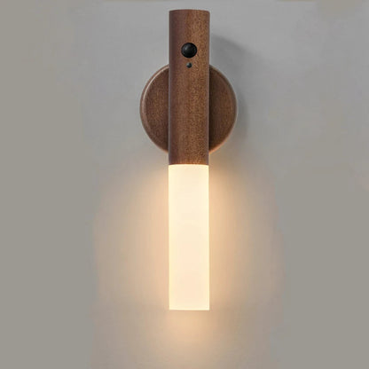 Oakmira Minimalist Wood Motion Sensor Wall Light