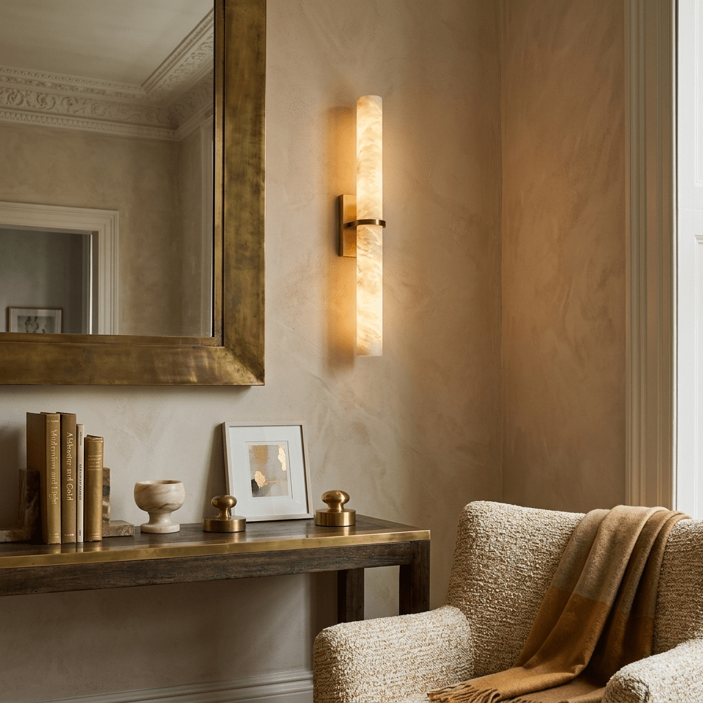 Slim Alabaster Bar Wall Light