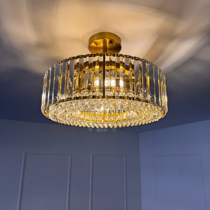 Glam Carved Crystal Ceiling Light