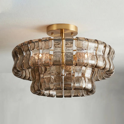 Tiered Ice Glass Ceiling Light