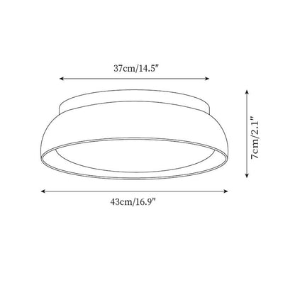 Round Travertine Flush Ceiling Light