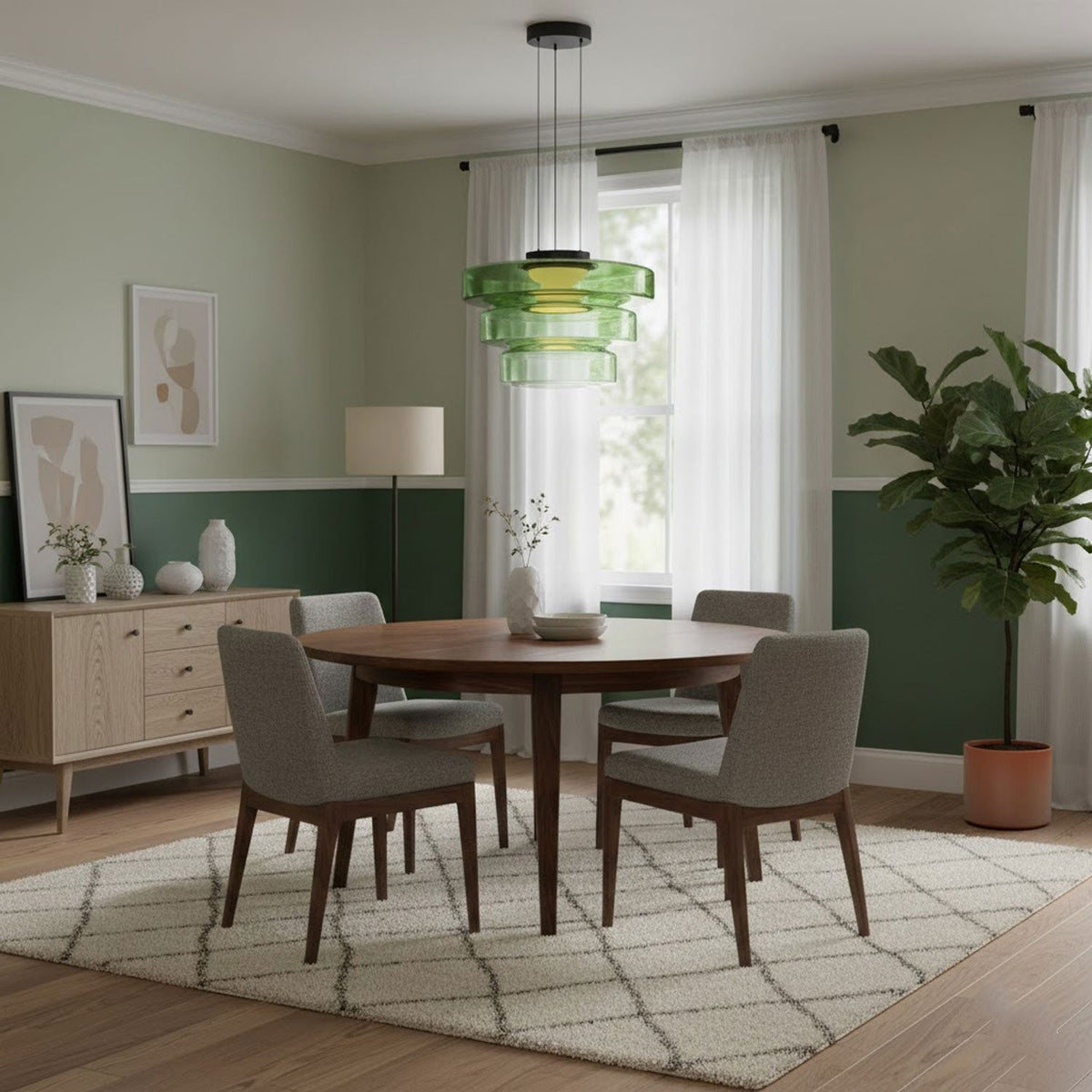 Stacked Glass Disc Pendant Light