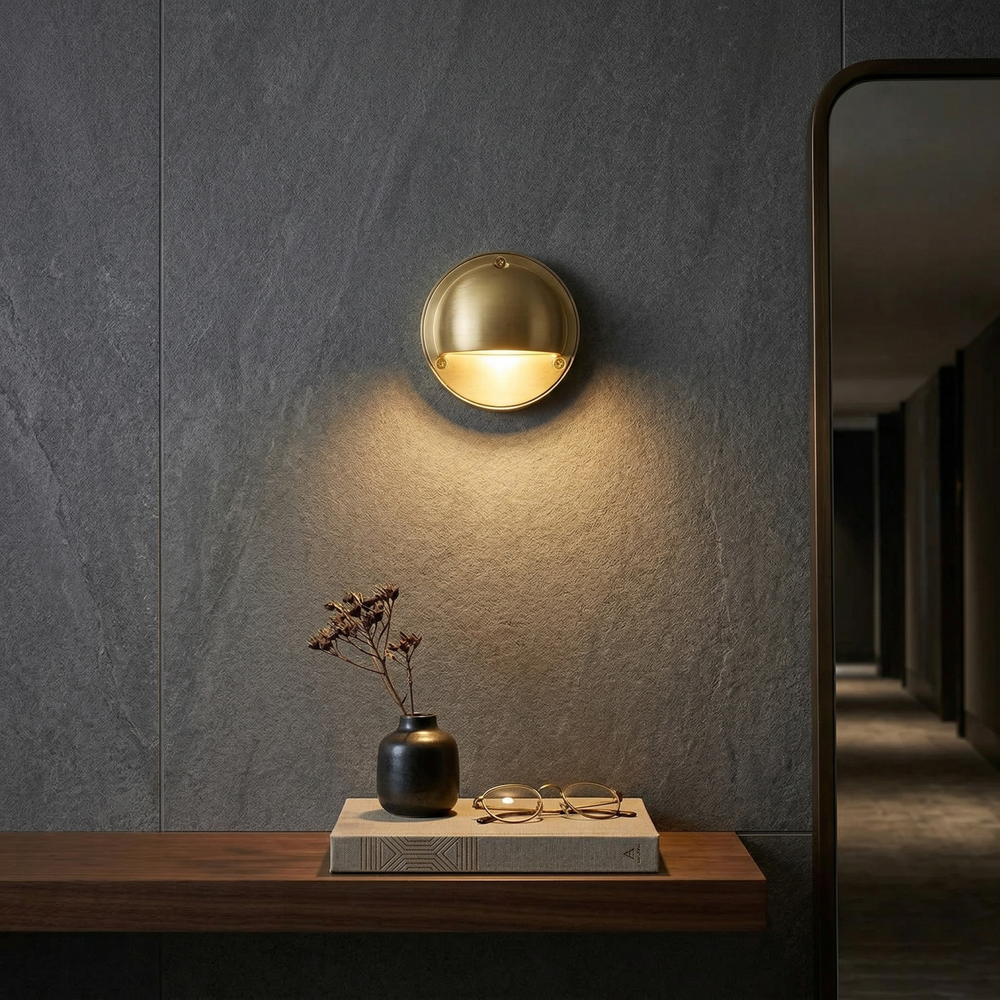 Compact Brass Wall Sconce