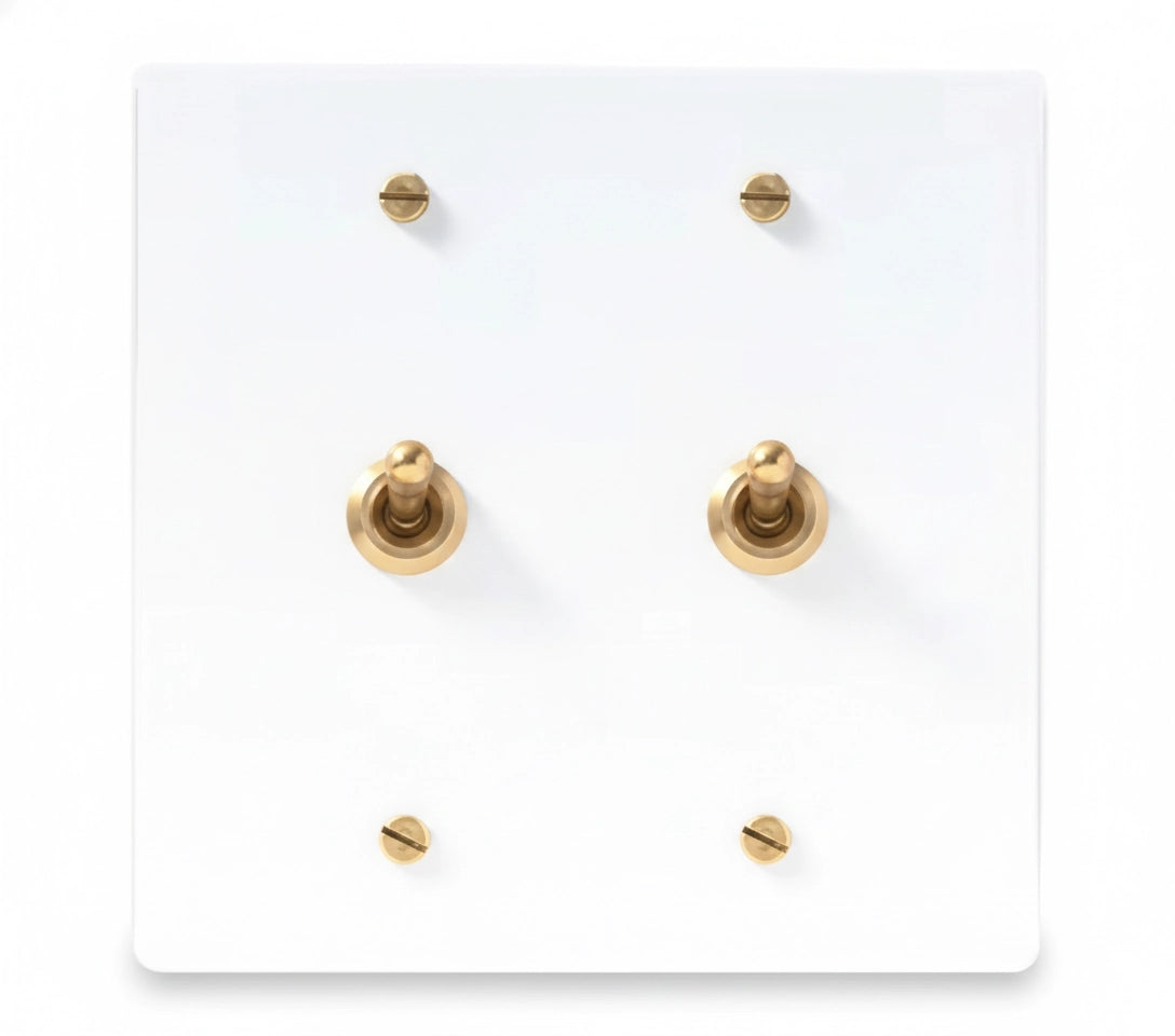 Aldrevo Vintage Brass 2-Gang Toggle Switch