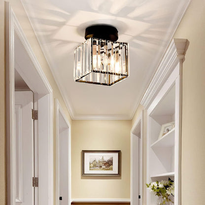Orvella Minimalist Crystal Flush Ceiling Light