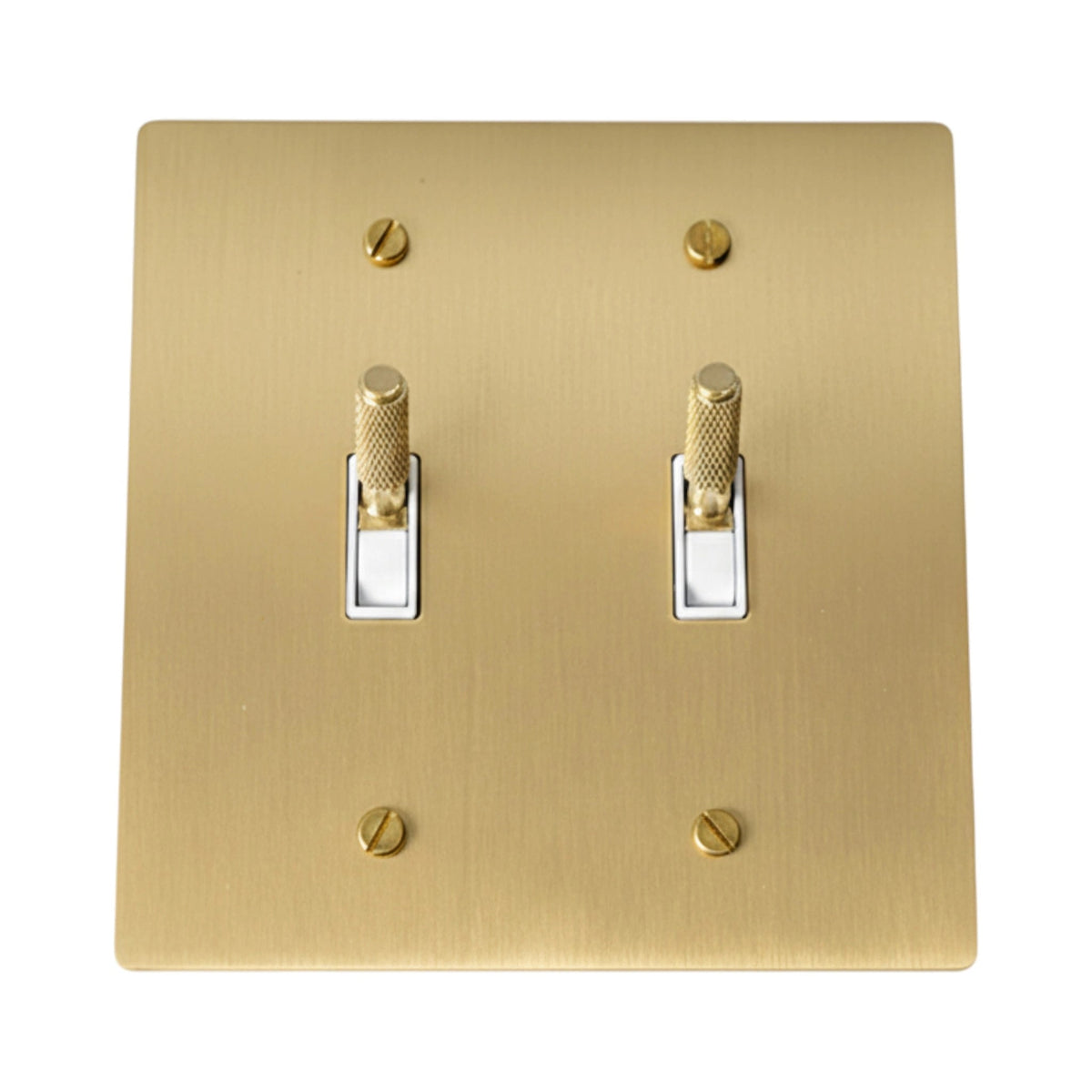 Esmerow Vintage Brass Knurled 2-Gang Toggle Switch