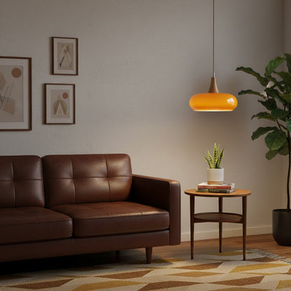 Pebble Glass Wood Pendant Light