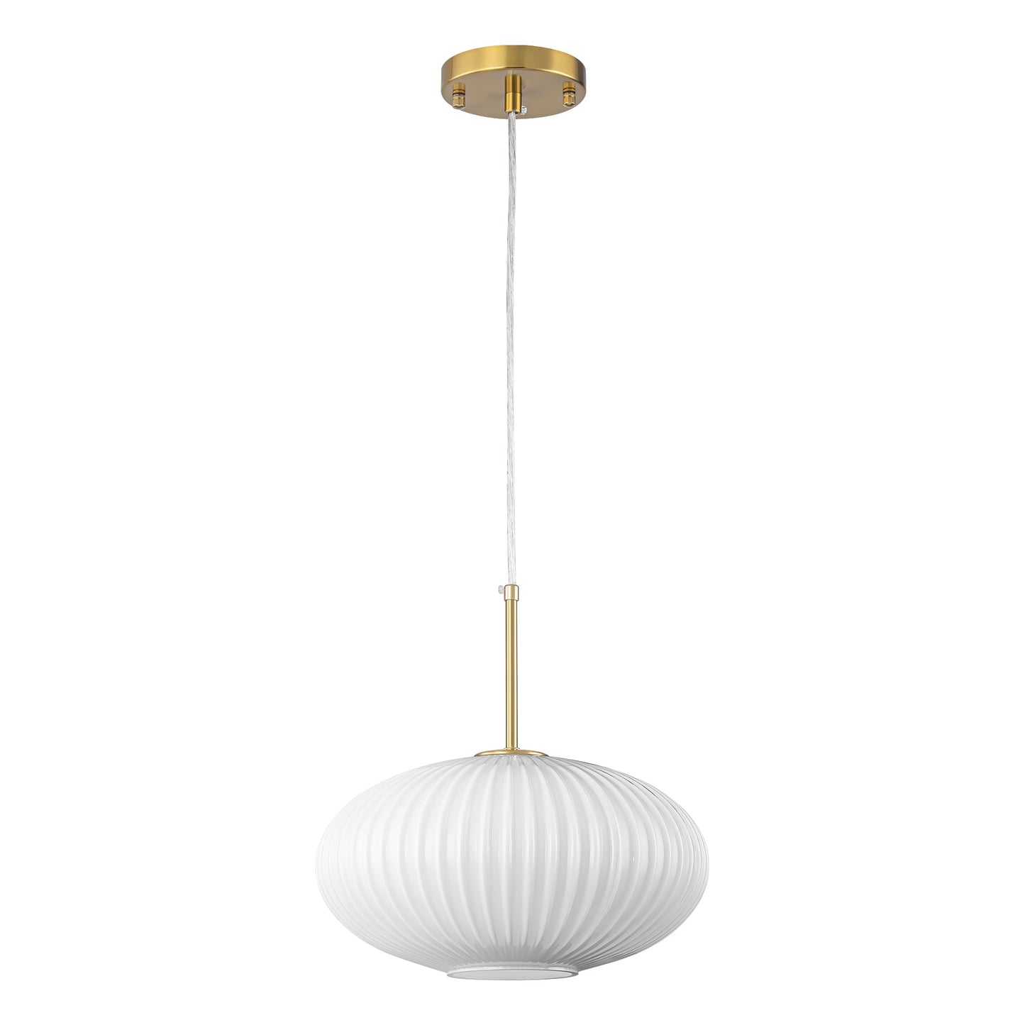 Fluted Oval Glass Pendant