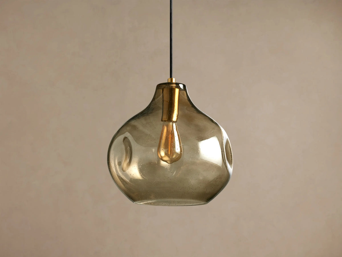 Seeded Glass Globe Pendant Light