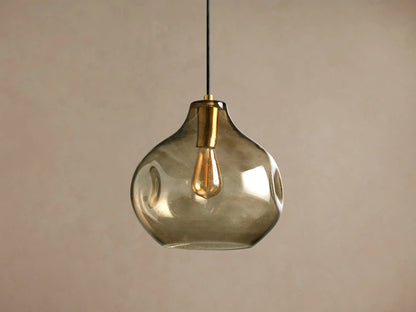 Seeded Glass Globe Pendant Light