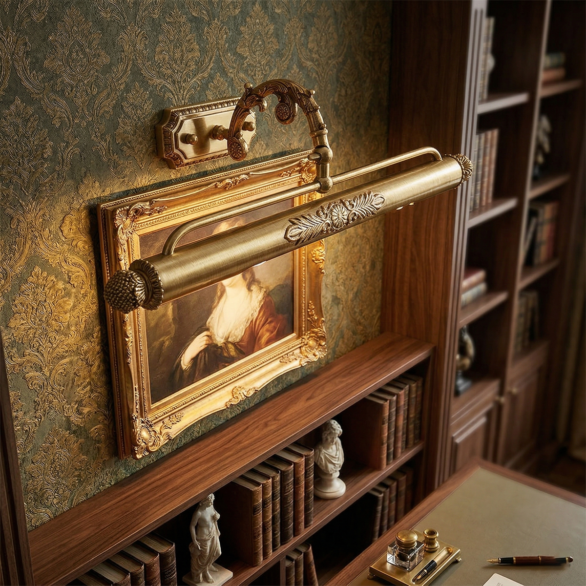 Ornate Brass Picture Wall Light