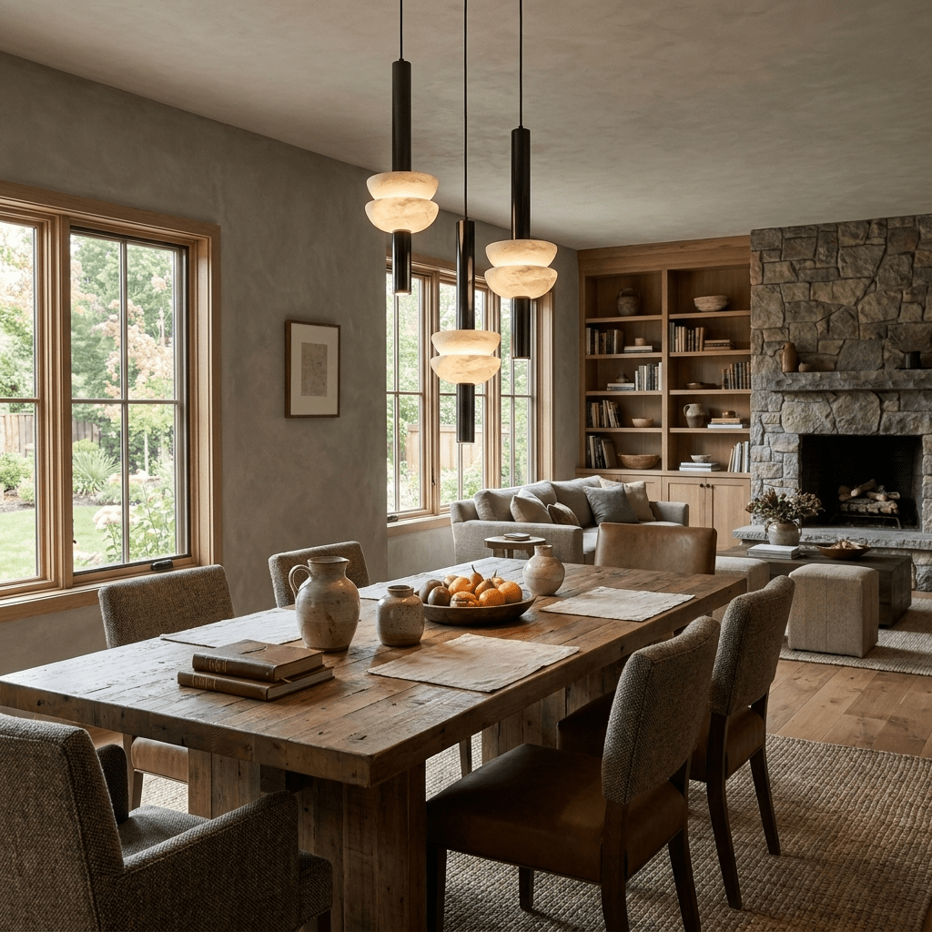 Alabaster Disc Pendant Light
