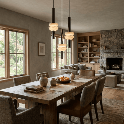 Alabaster Disc Pendant Light