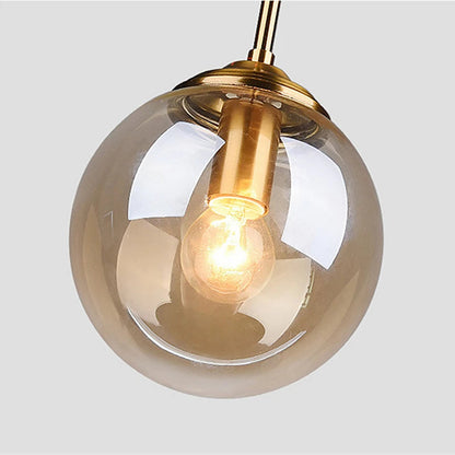 Orbelle Art Deco Brass Glass Globe Pendant Light