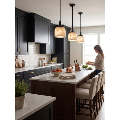 Alabaster Bell Pendant Light