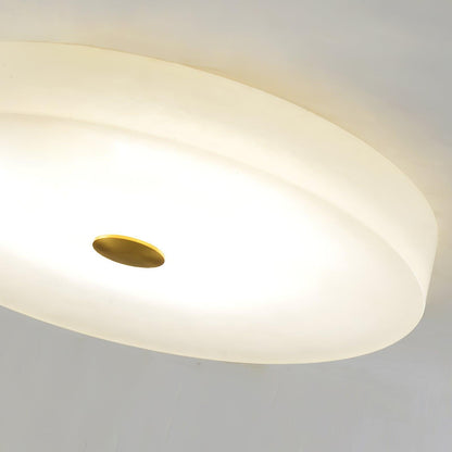 Alabaster Drum Flush Ceiling Light