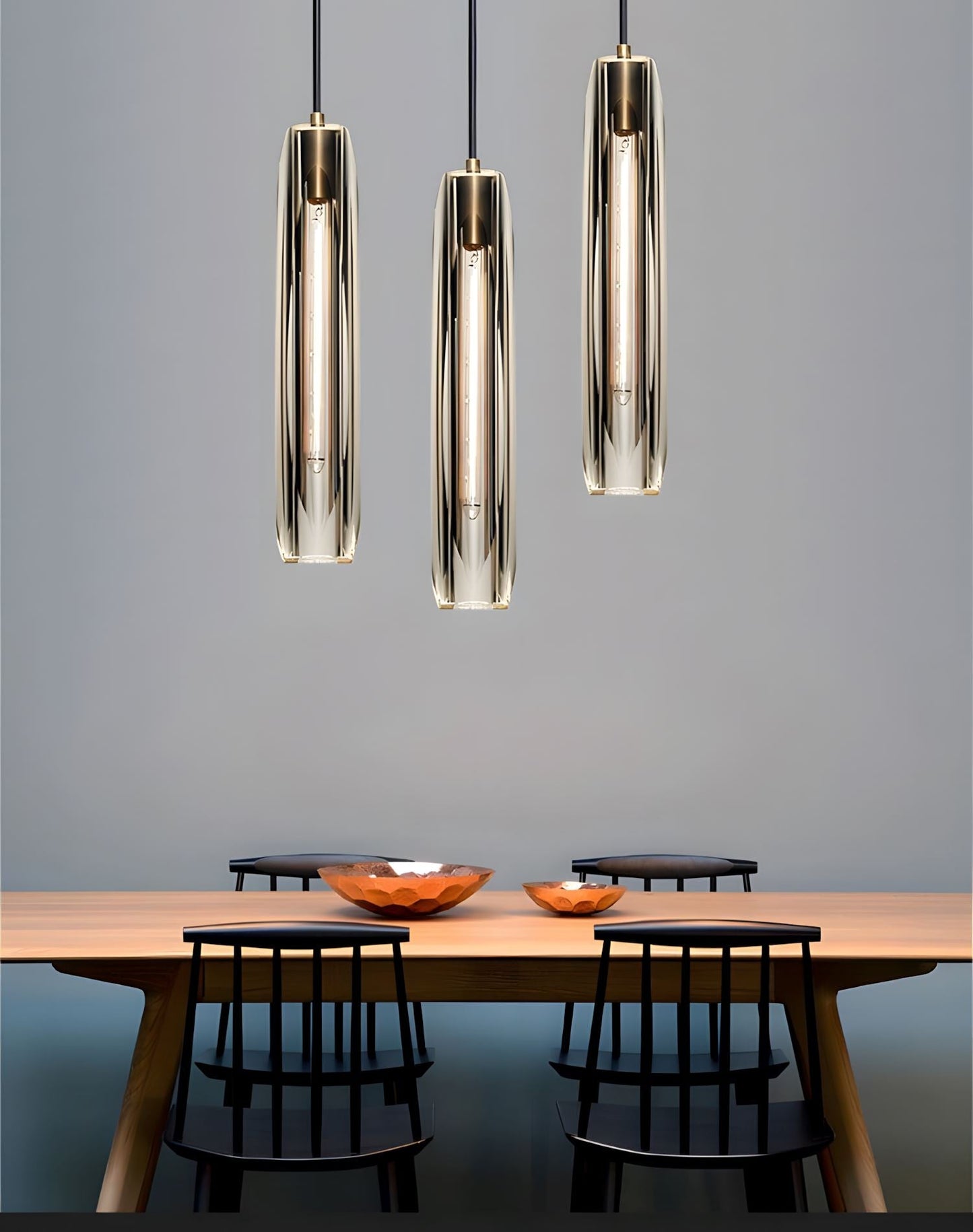 Brass Crystal Rod Pendant Light
