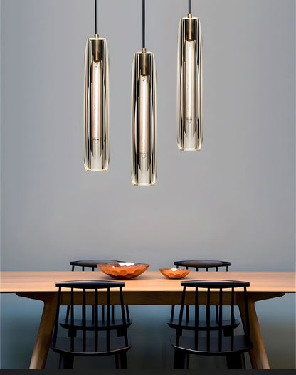 Brass Crystal Rod Pendant Light