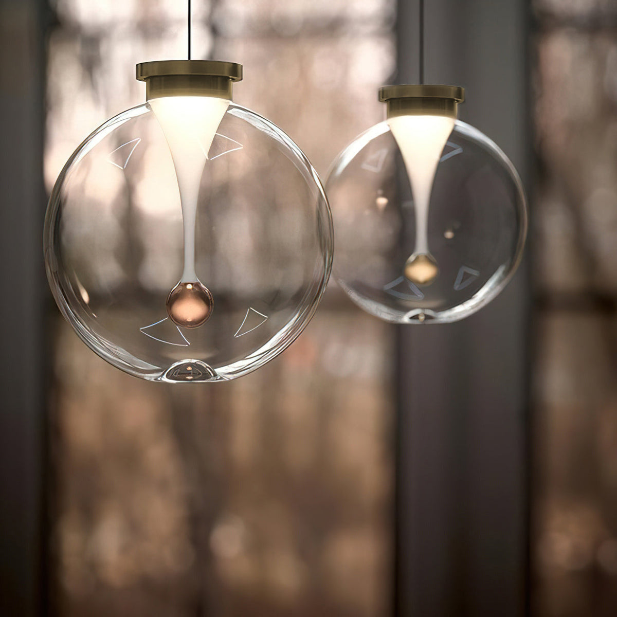 Tinted Glass Globe Pendant Light