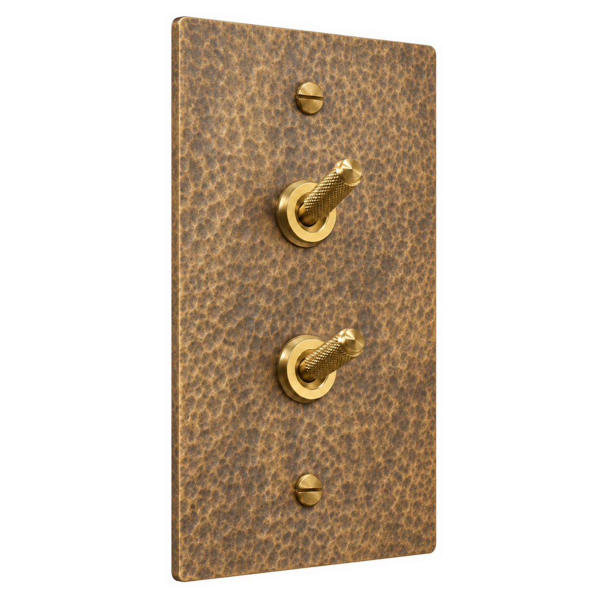 Hestrova Vintage Brass Double Knurled Toggle Switch