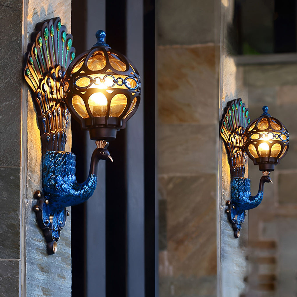 Fanned Plume Outdoor Wall Light