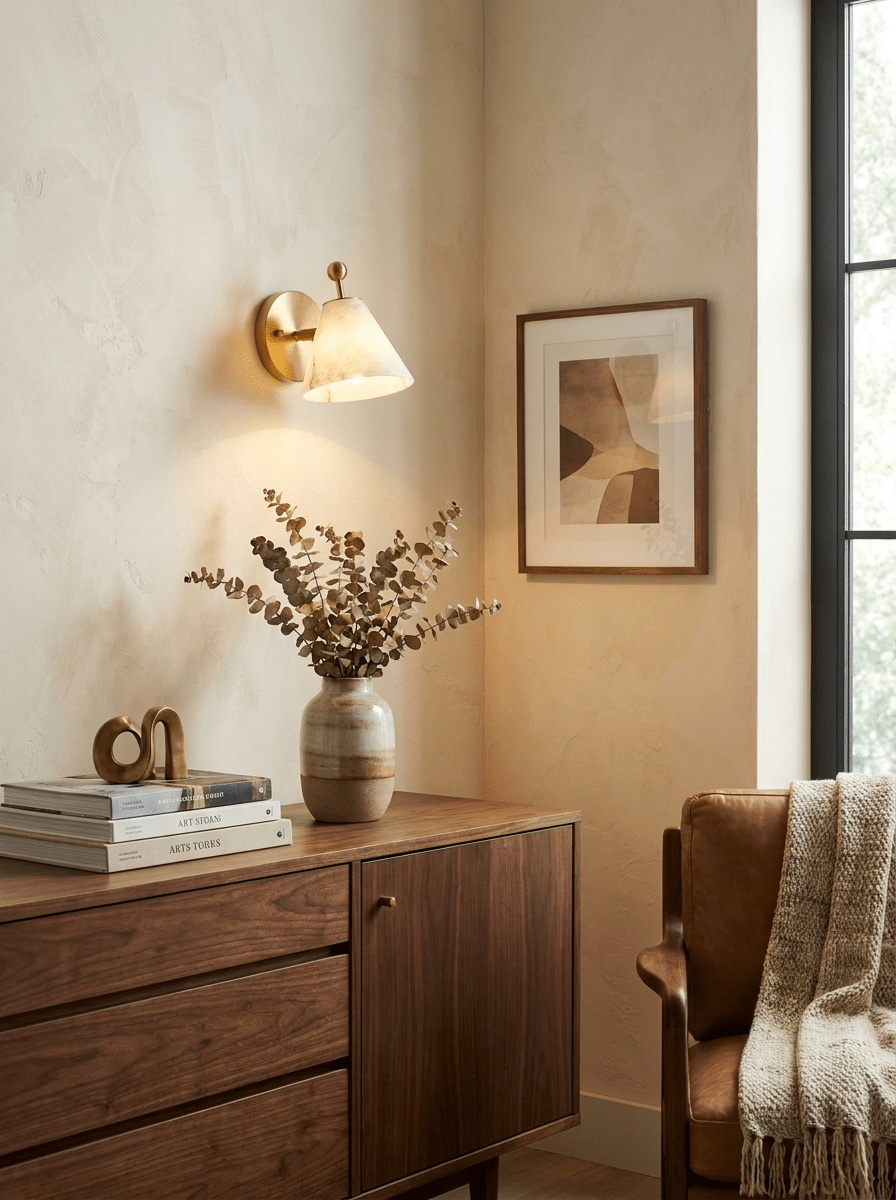Alabaster Cone Wall Light