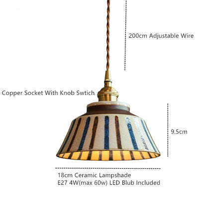 Tessaly Rustic Ceramic Pendant Light