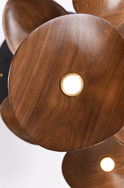 Wavy Wood Leaf Pendant Light