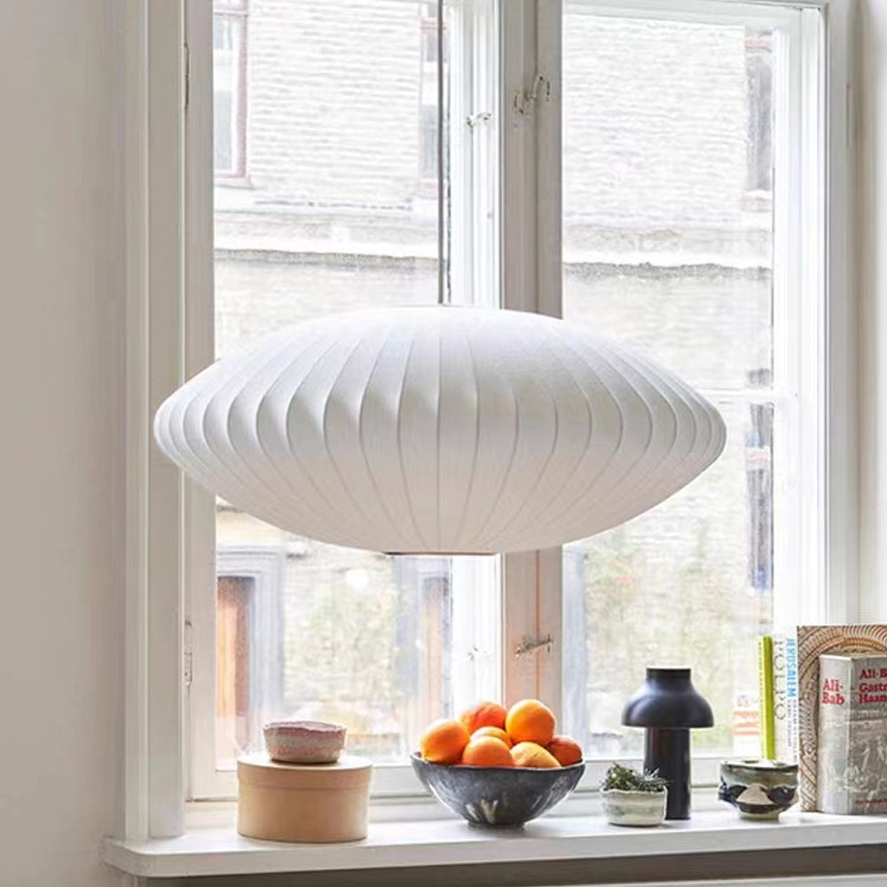 Pleated Silk Fabric Pendant Light
