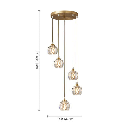 Cascading Crystal Sphere Pendant Light