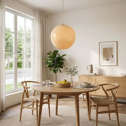 Swirled Glass Globe Pendant Light