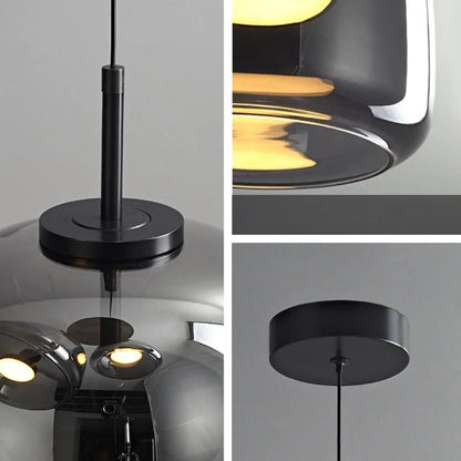 Tinted Glass Drum Pendant Light