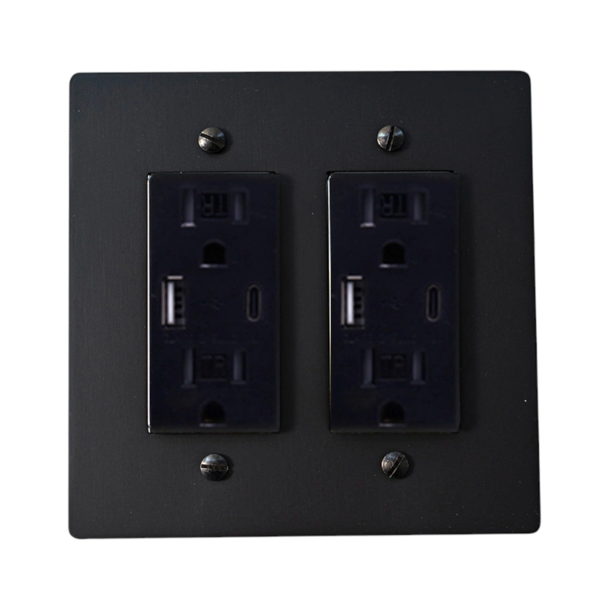 Galveno Vintage Solid Brass 2-Gang Outlet