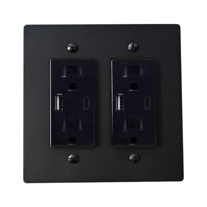 Galveno Vintage Solid Brass 2-Gang Outlet