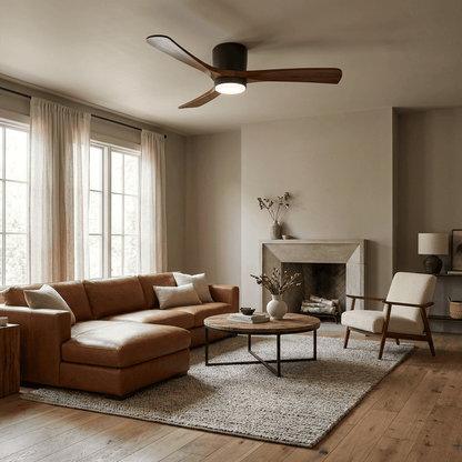 Sycamore Wood Flush Ceiling Fan