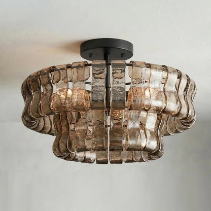 Tiered Ice Glass Ceiling Light