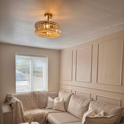 Glam Carved Crystal Ceiling Light