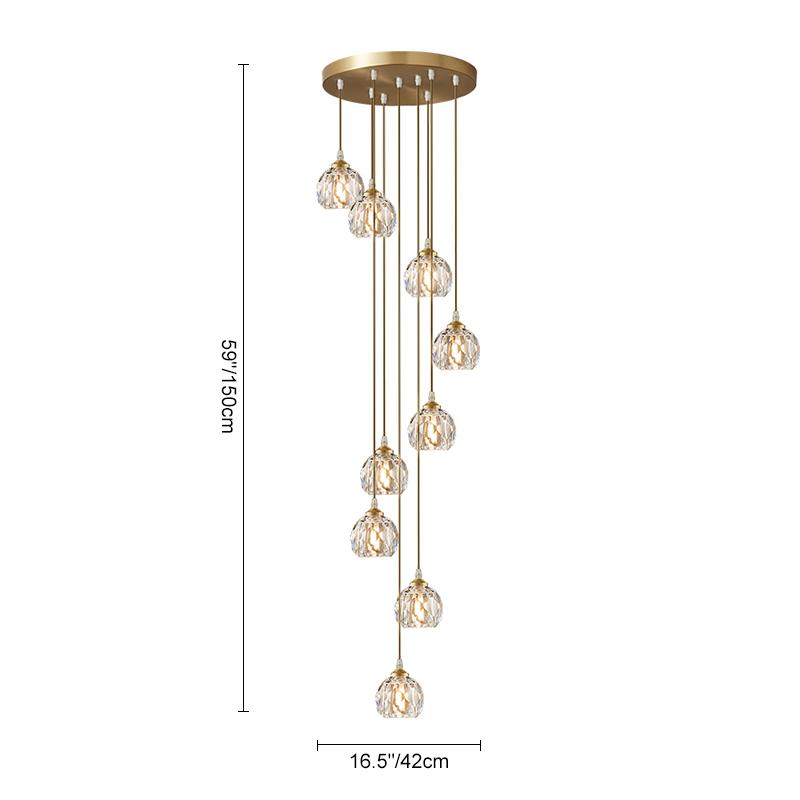 Cascading Crystal Sphere Pendant Light
