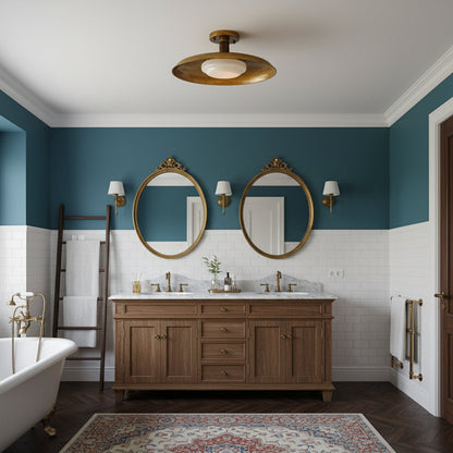 Wide Disc Flush Ceiling Light