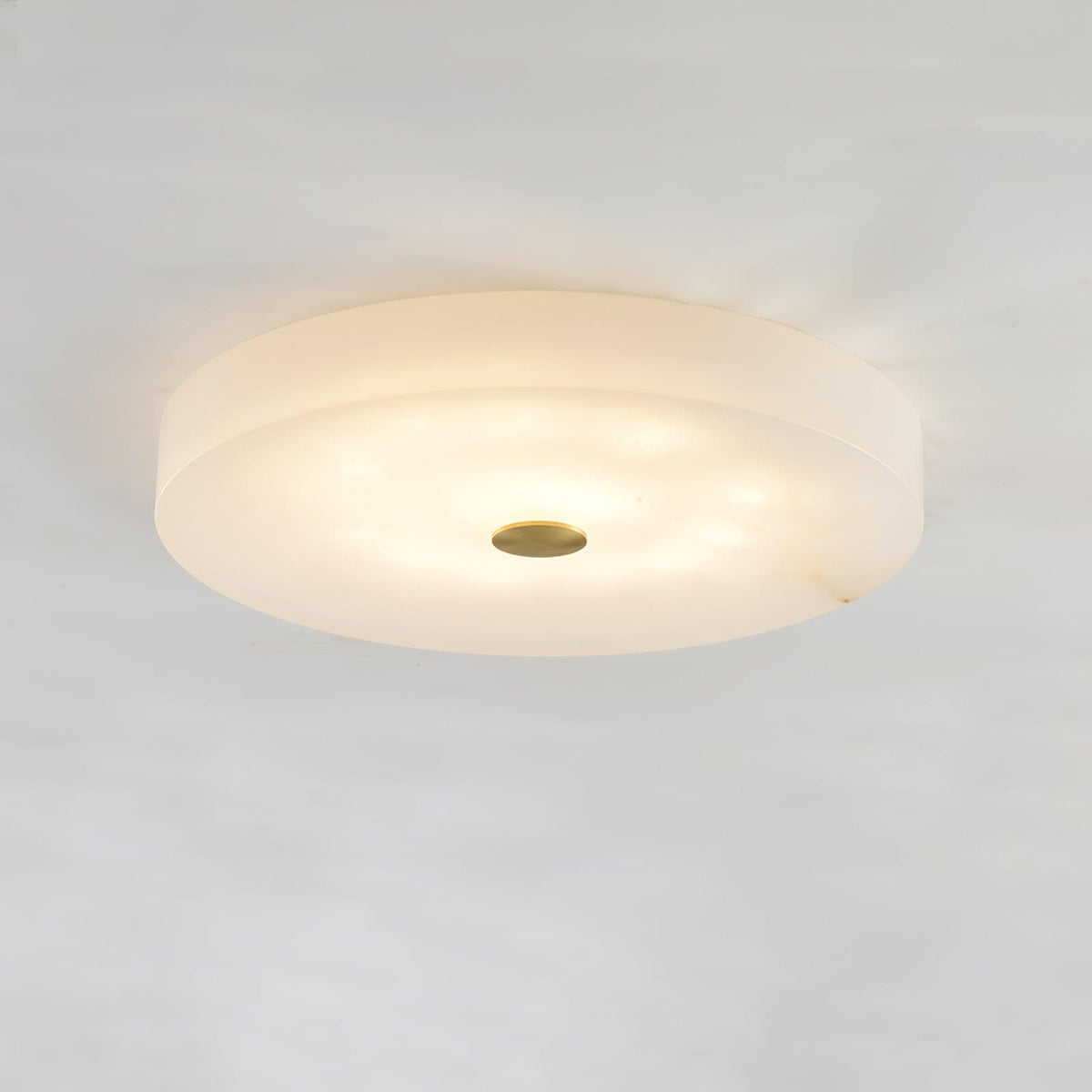 Alabaster Drum Flush Ceiling Light