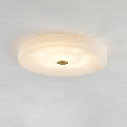 Alabaster Drum Flush Ceiling Light