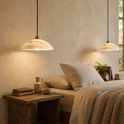 Alabaster Dome Pendant Light