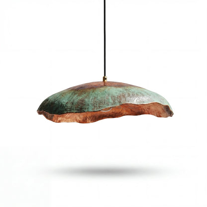 Wavy Copper Disc Pendant Light
