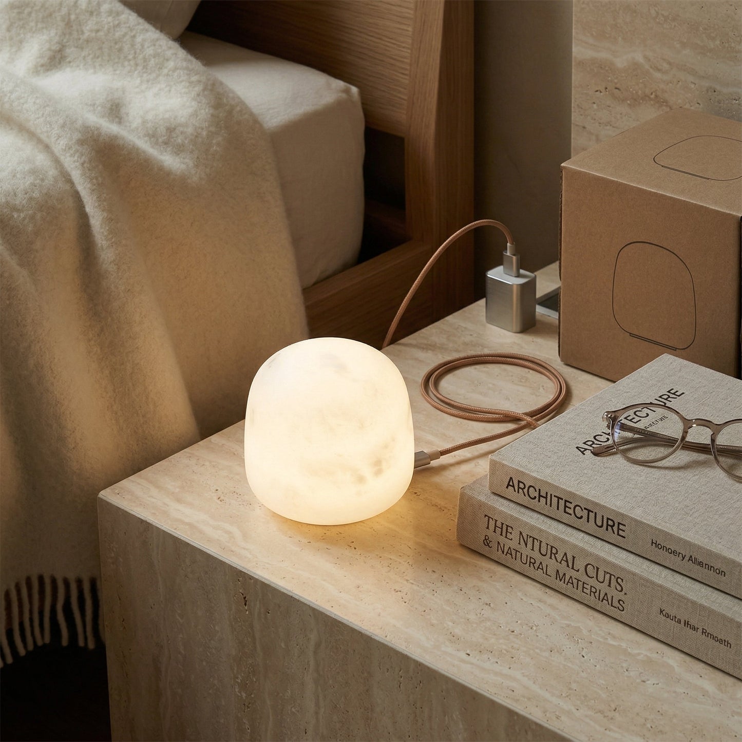 Alabaster Stone Cordless Table Lamp