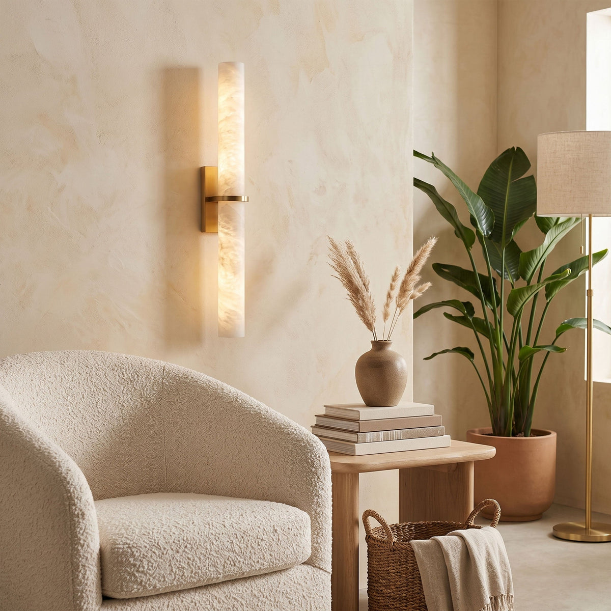 Slim Alabaster Bar Wall Light