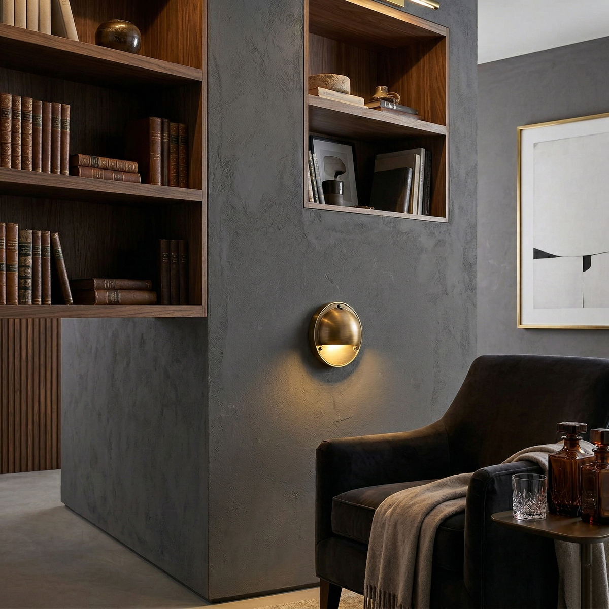 Compact Brass Wall Sconce