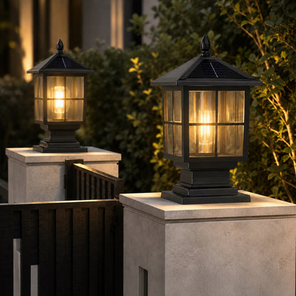 Dual Power Gate Post Lantern