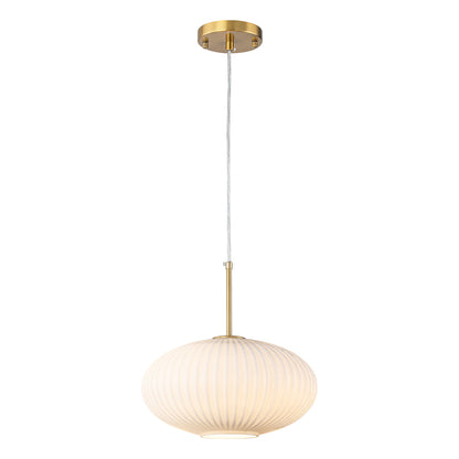 Fluted Oval Glass Pendant